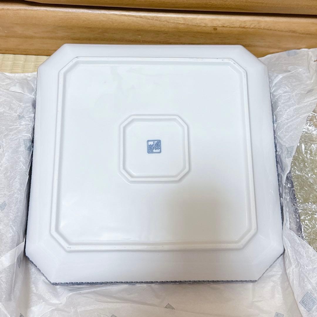 27 未使用 前畑陶器　庫山窯　角鉢　盛鉢 小鉢　染付山水 大皿