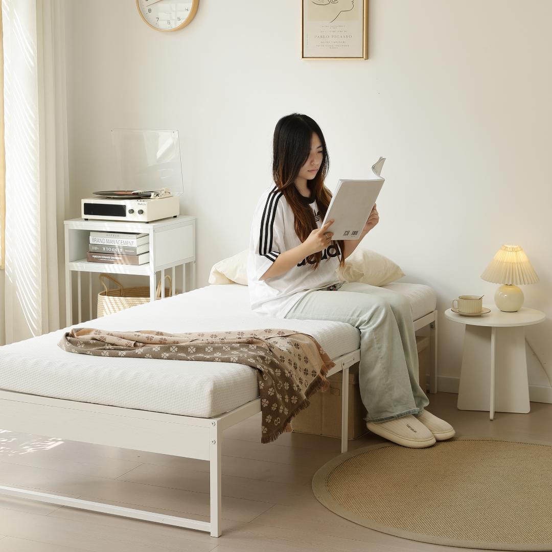 人気再入荷！ベッドフレーム パイプベッド【シングル S】WHITE