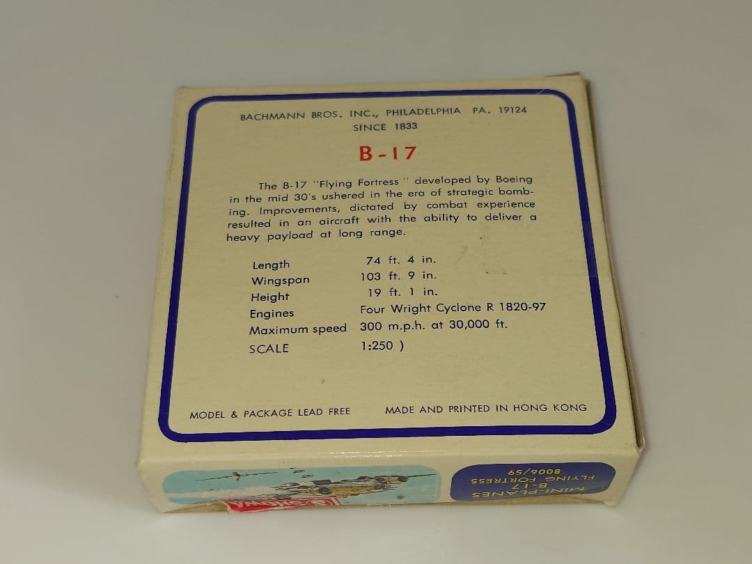 当時物 バックマン トミー ミニプレーン 航空機模型 B-17戦闘機