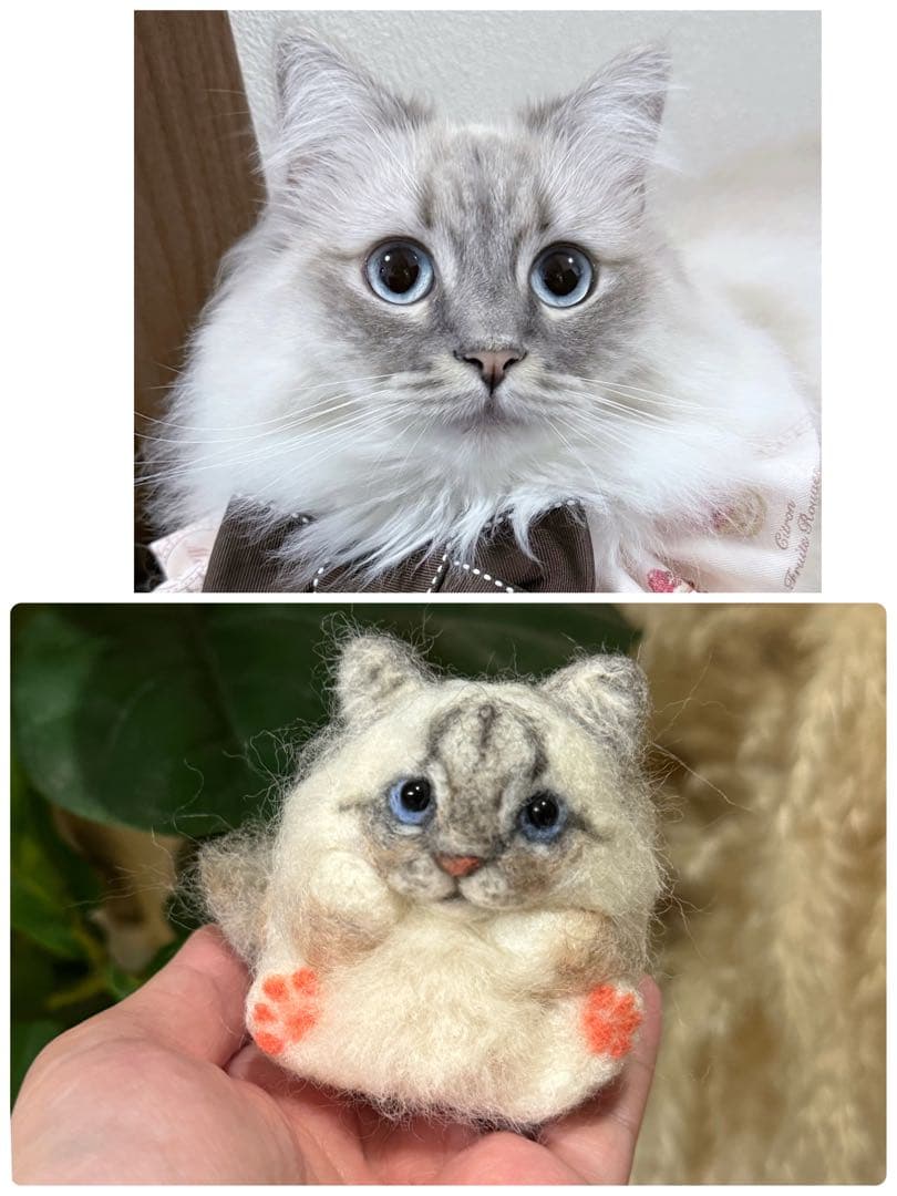 うちの子マスコット　まんまるあにまるず　羊毛フェルト　マスコット　ペット