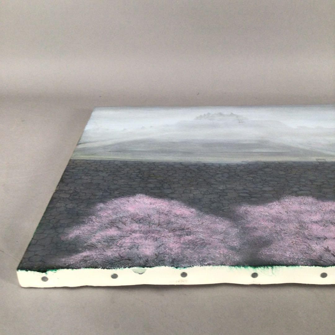 No4333 松本忍　油彩画　F10号「荒城曲の桜」直筆サイン　額なし　送料無料
