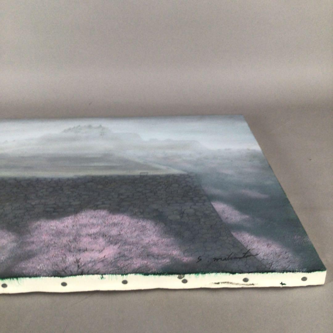 No4333 松本忍　油彩画　F10号「荒城曲の桜」直筆サイン　額なし　送料無料