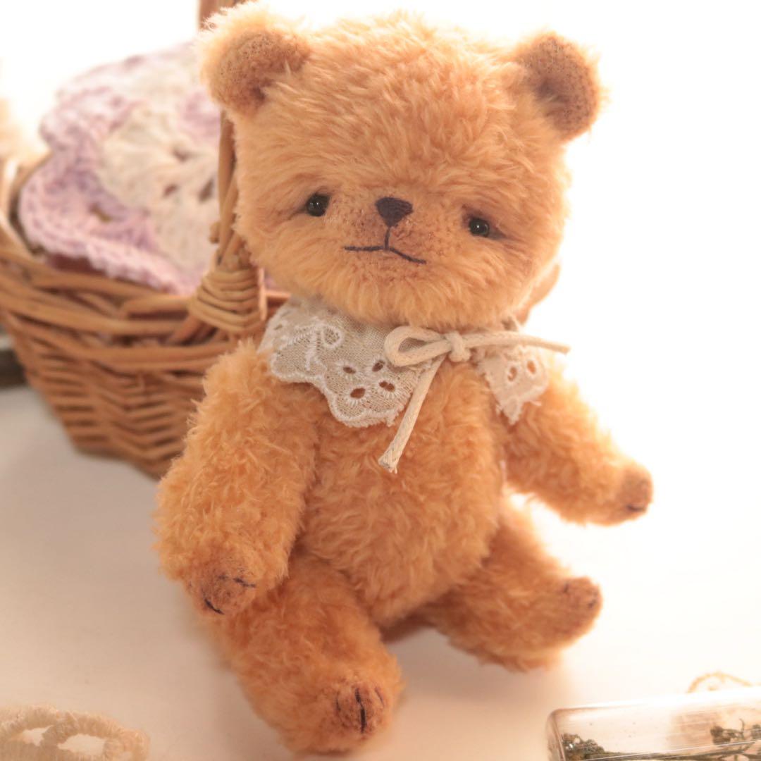 テディベア　キャラメル　ハンドメイド　13cm オリジナルベア　アーティストベア
