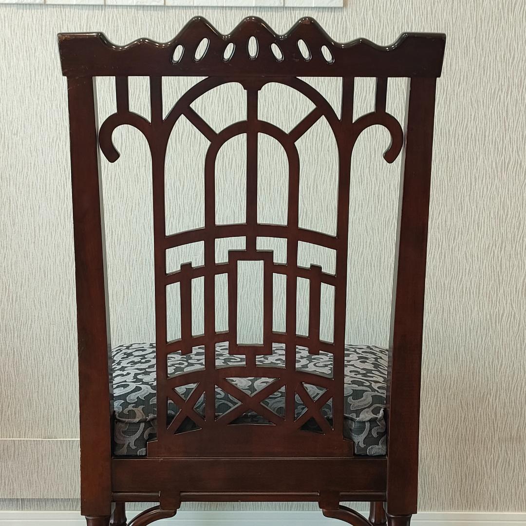 シノワズリ　ヴィンテージチェア　2脚セット　透かし彫り　リビング