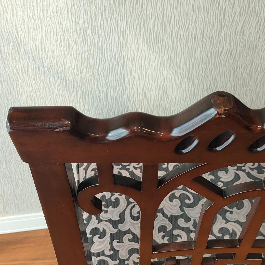 シノワズリ　ヴィンテージチェア　2脚セット　透かし彫り　リビング