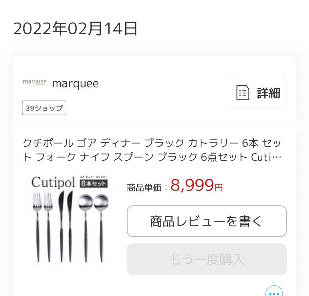 クチポール　ゴア ディナーセット 6点 フォーク スプーン ナイフ