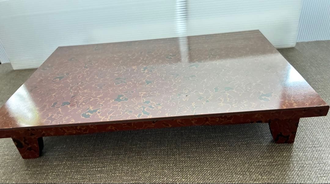 津軽塗 唐塗 花瓶＆花台セット 色味に個体差あり 箱付き