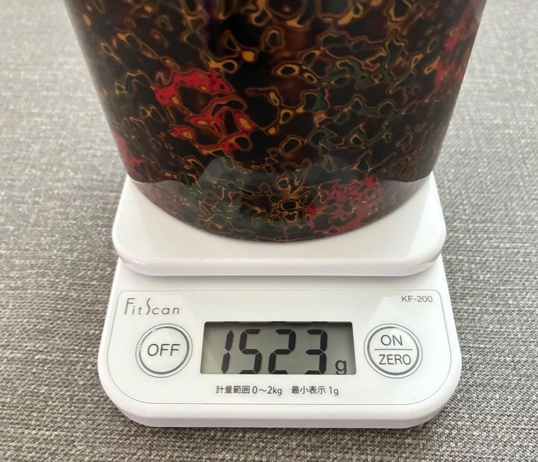 津軽塗 唐塗 花瓶＆花台セット 色味に個体差あり 箱付き