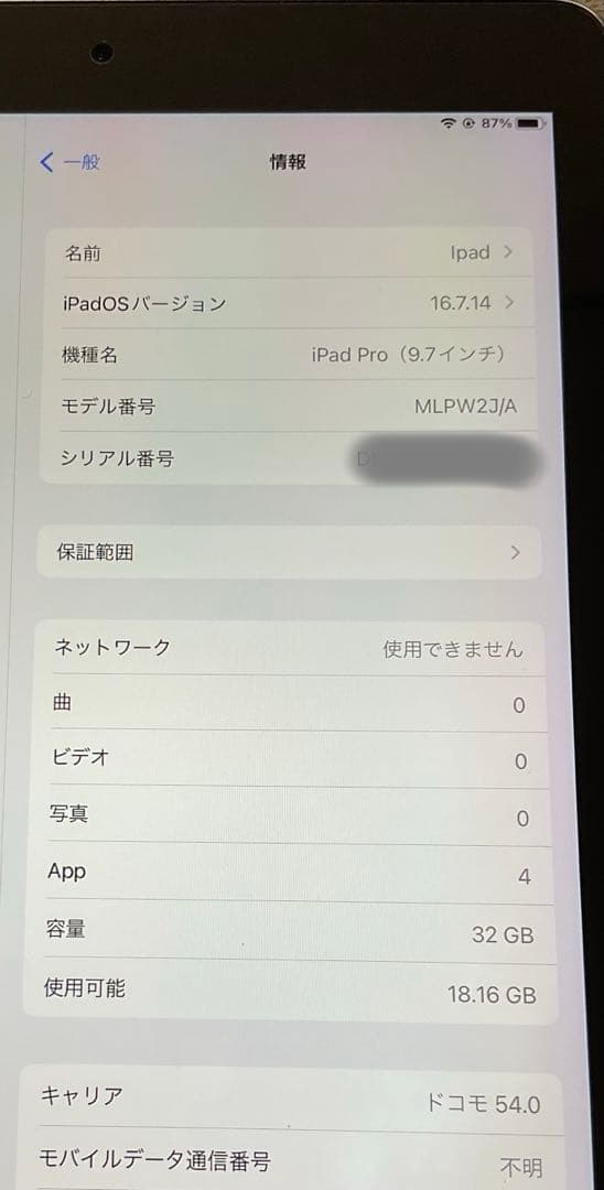 iPad Pro 9.7インチ 32GB 本体のみ