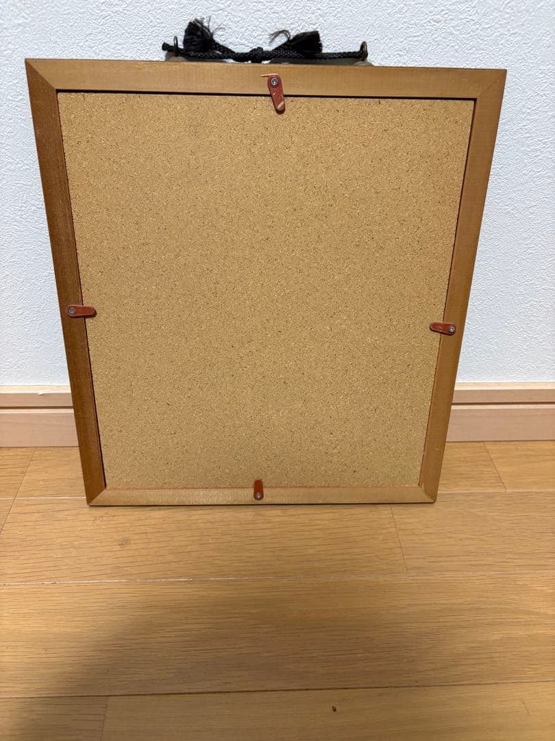 水墨画 人物と鹿 木製額縁付き 地蔵様 和風 インテリア 仏画