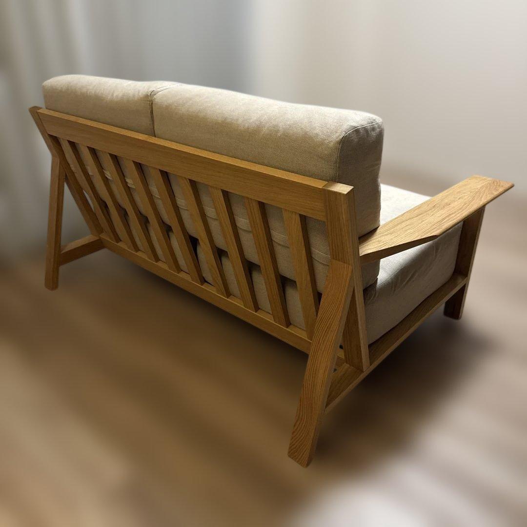 無印良品　ソファ本体木製フレーム　 フェザーポケットコイル２シーター