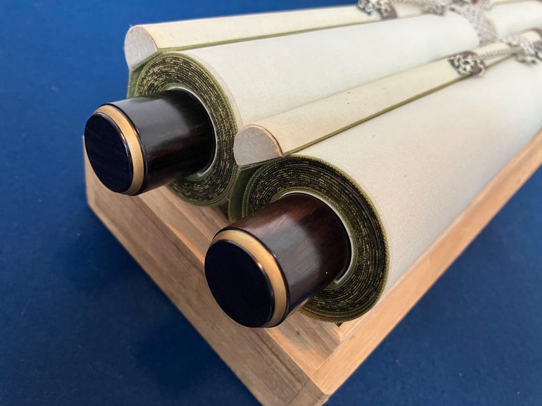 川合玉堂／寺崎工業（シロサギ／コウモリ）花鳥 画　紙本　双幅　掛軸