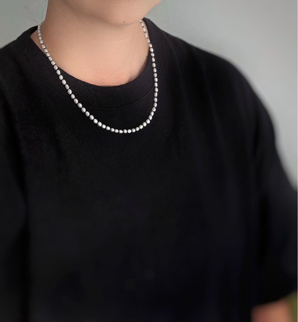 パールとアンティークビーズのネックレス