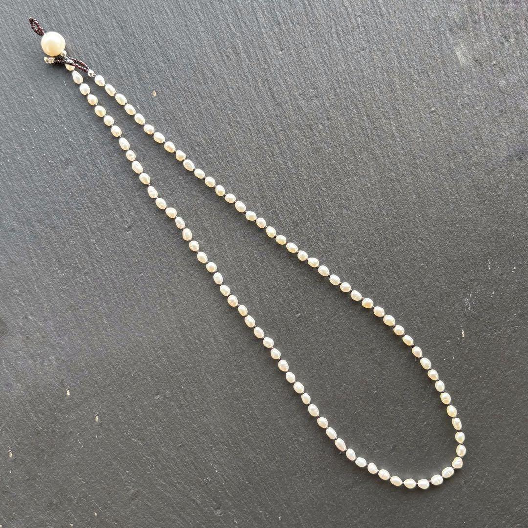 パールとアンティークビーズのネックレス