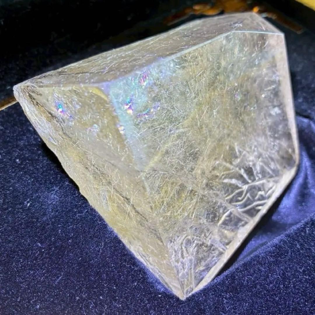 断捨離SALE〜☆天然石☆ ルチルクォーツ　ヴィーナス　虹　高品質　原石　箱付き