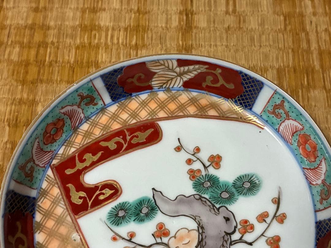 古伊万里 伊万里 色絵 金彩 膾皿 丸皿 五枚 まとめて 時代物