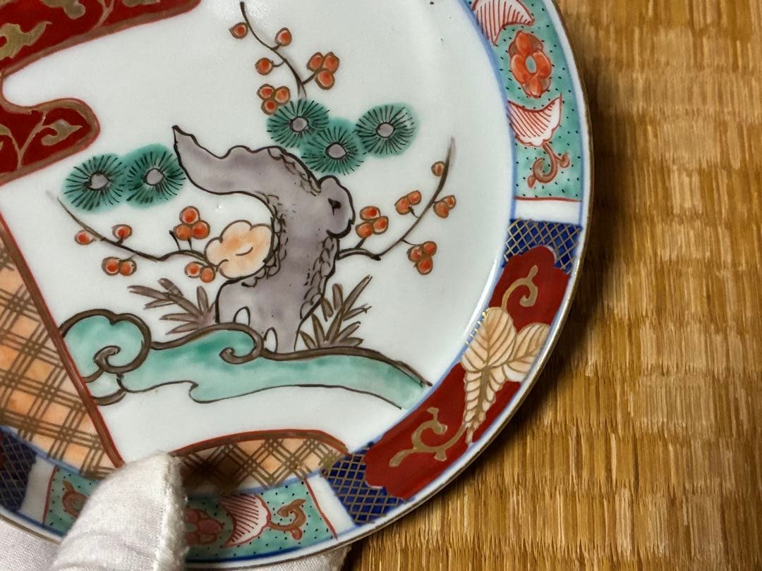 古伊万里 伊万里 色絵 金彩 膾皿 丸皿 五枚 まとめて 時代物