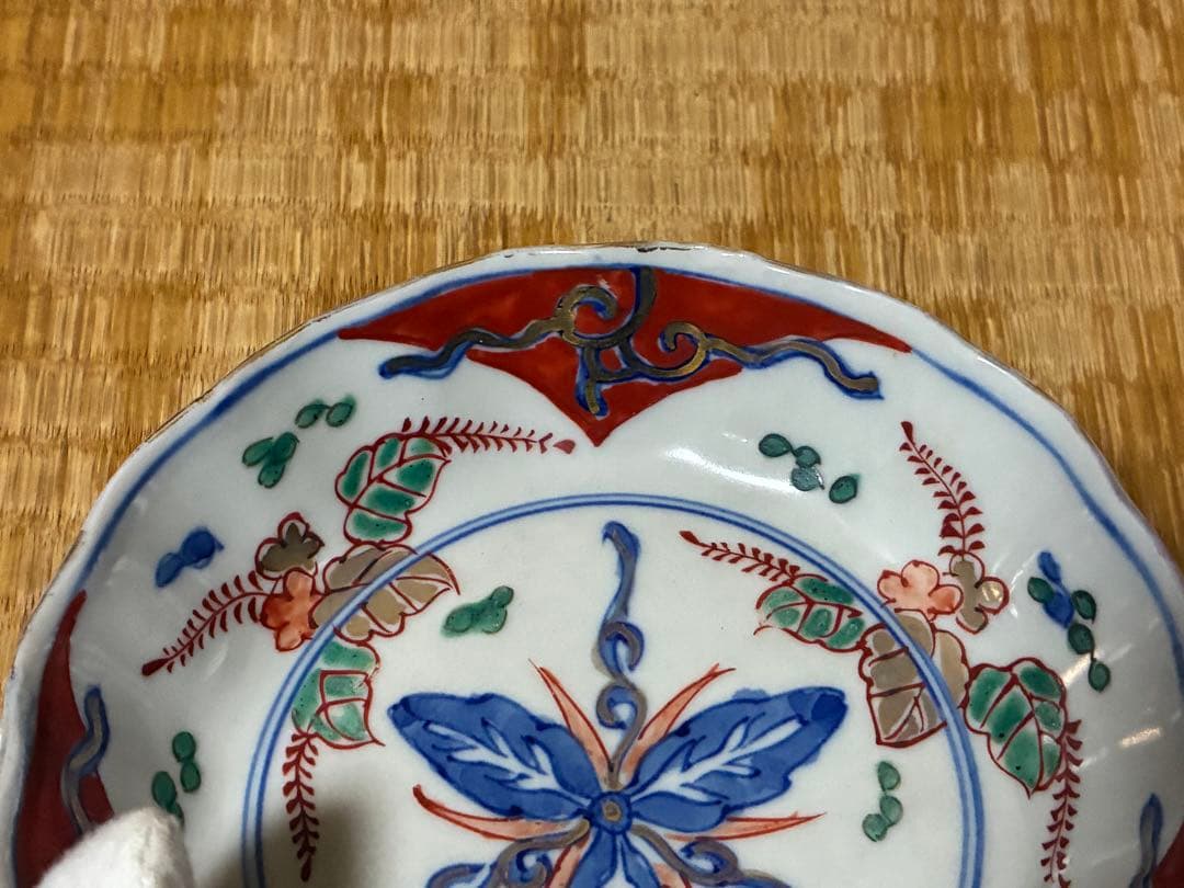 古伊万里 伊万里 色絵 金彩 膾皿 丸皿 五枚 まとめて 時代物