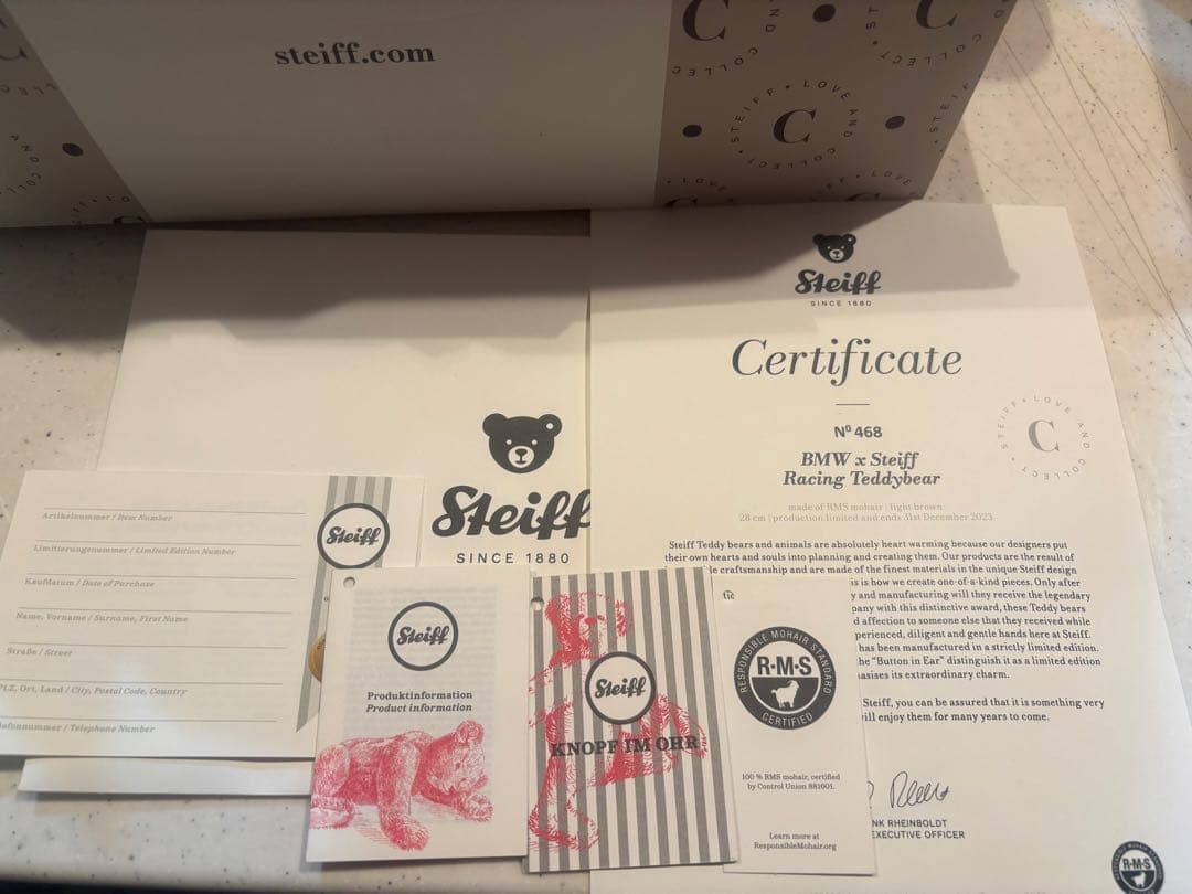 ⭐︎価格見直し⭐︎Steiff  テディベア 30cm イニシャル