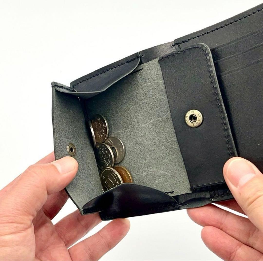 栃木レザー　コンパクト財布　スタッズ財布　日本製　WL-002-st1 ハトメ