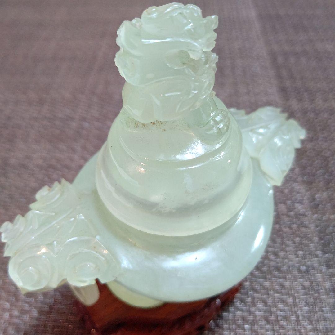 中国　玉(ぎょく)　香炉　獅子