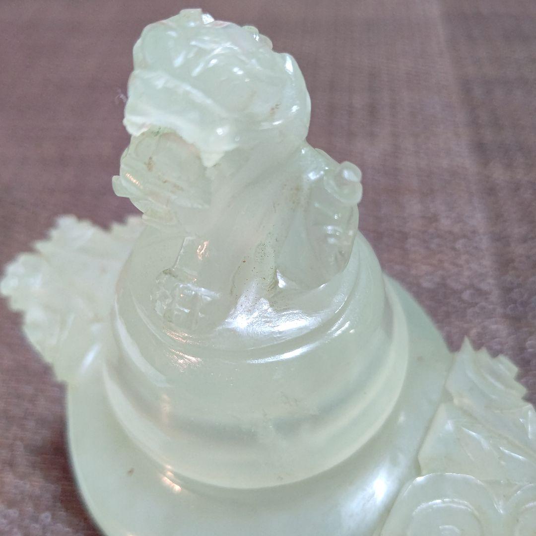 中国　玉(ぎょく)　香炉　獅子