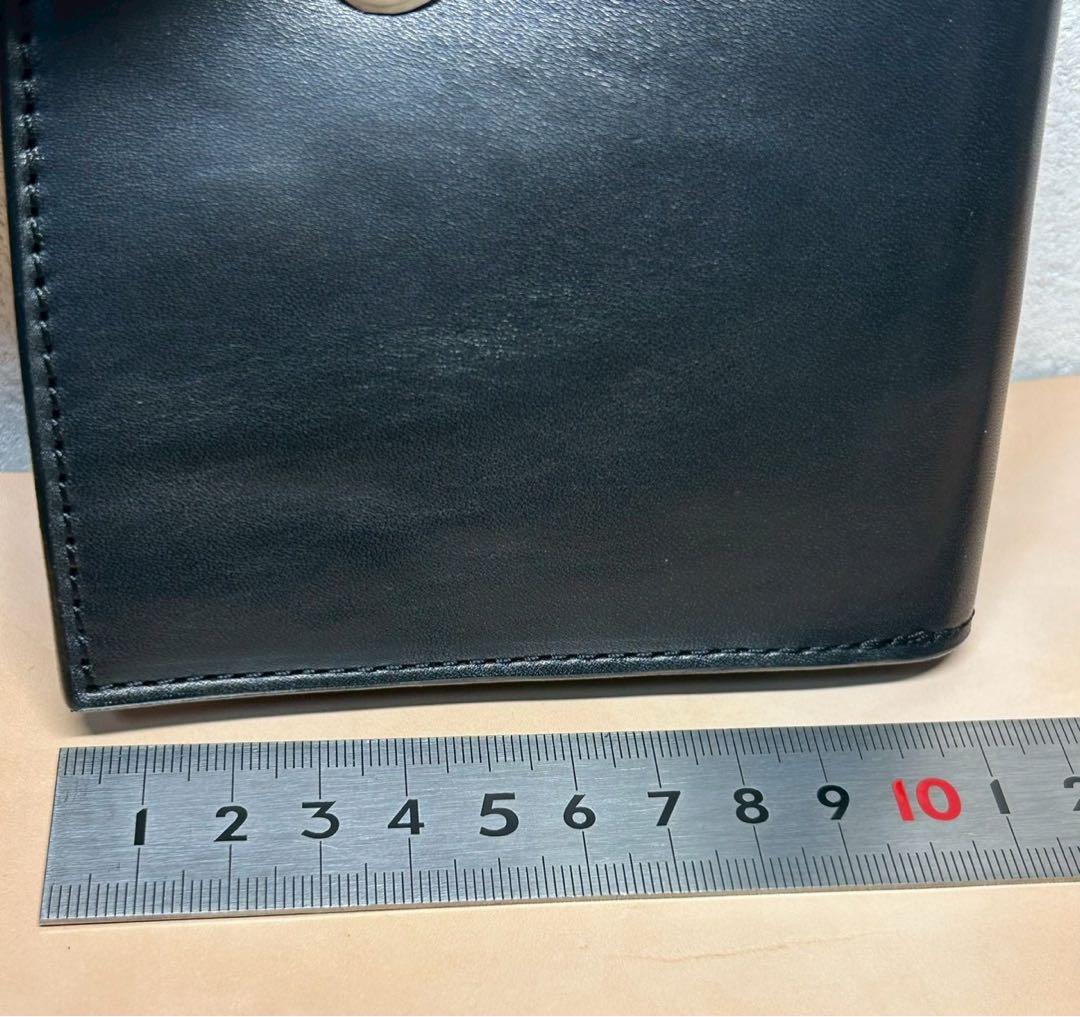 二つ折り財布　馬革　本革　バンドメイド　メンズ財布　コンパクト財布