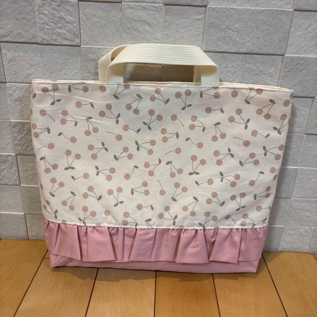 【連休限定値下】入園入学準備 6点セット くすみピンク チェリー フリル 女の子
