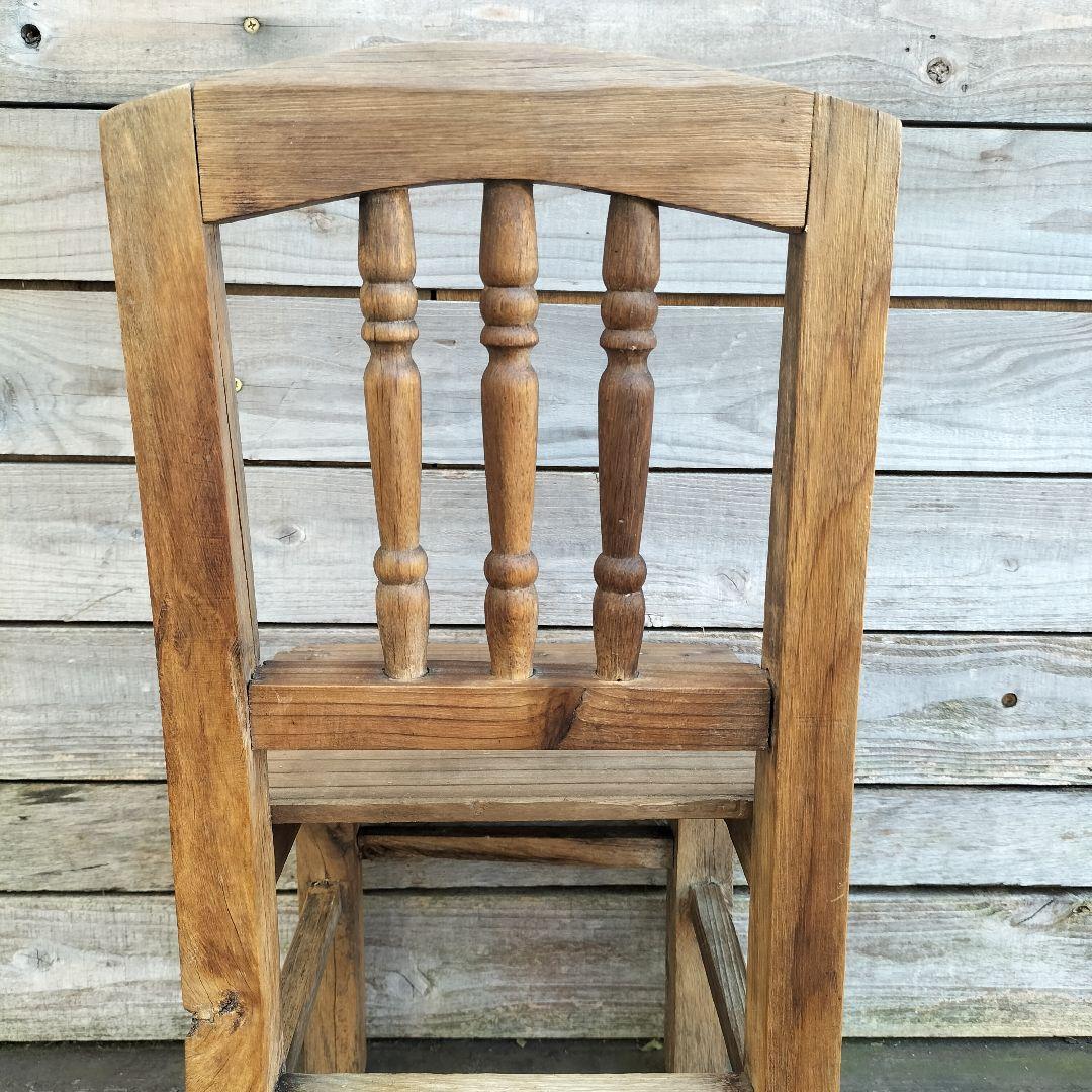 M♦ 無垢　オイル仕上げ　ミニ チャーチチェア　花台　子供椅子