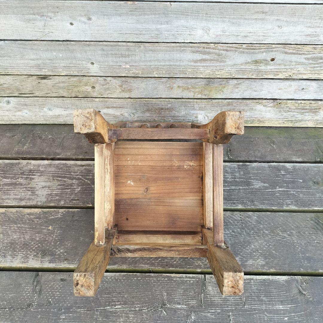 M♦ 無垢　オイル仕上げ　ミニ チャーチチェア　花台　子供椅子