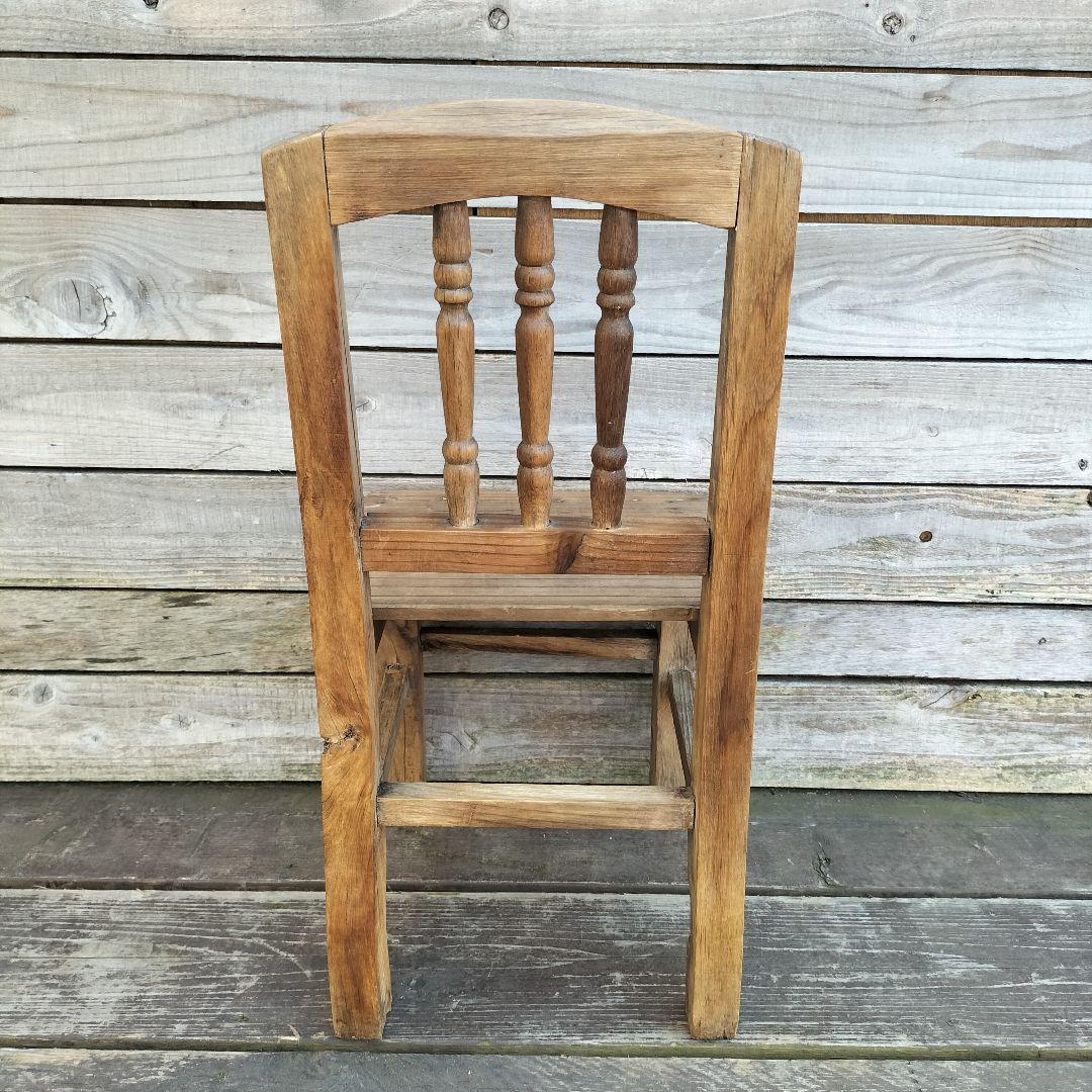 M♦ 無垢　オイル仕上げ　ミニ チャーチチェア　花台　子供椅子