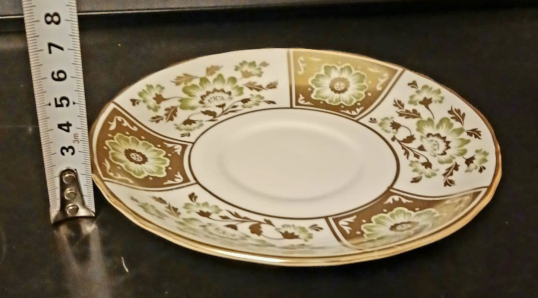 ロイヤルクラウンダービー パネル グリーン スープカップ＆ソーサー⑤⑥