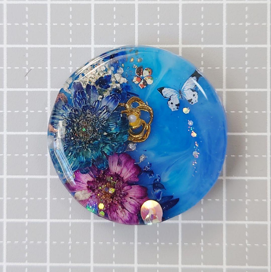 レジン　猫　ドライフラワー　ヘアゴム　ブローチ　ポニーフック　No.493