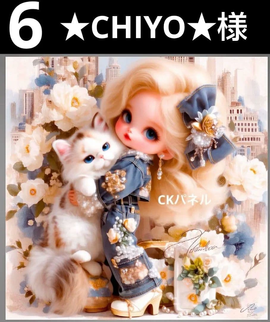 オーダーページ　ハンカチ　304 女の子ねこちゃん柄ハンドメイド2/21