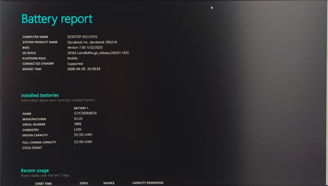 新品バッテリ＆液晶dynabook G83/LW 16/256GB 第13世代②