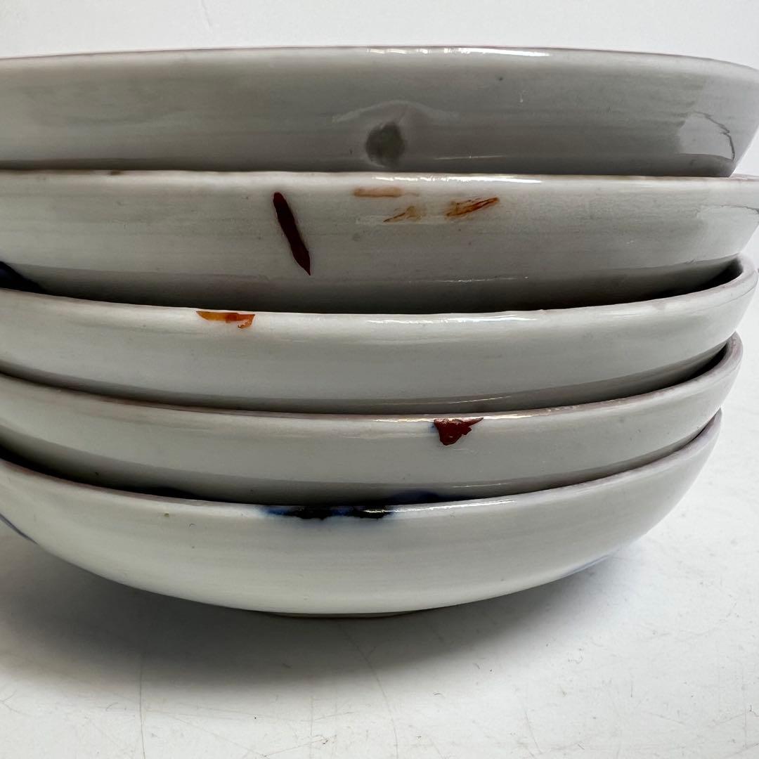 古伊万里　赤絵中皿小皿セット　直径12/21.5cm 東K8-0312①