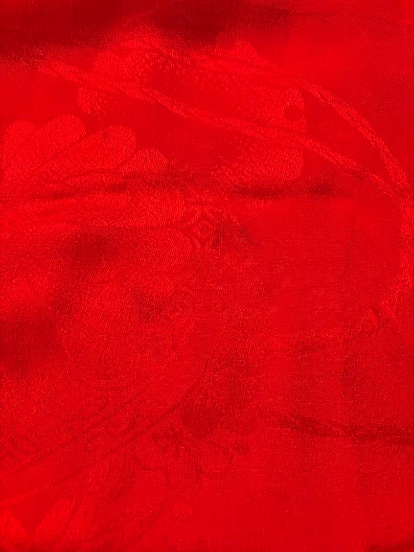 アンティーク着物　七五三　正絹　サーモンピンク　しごき付き