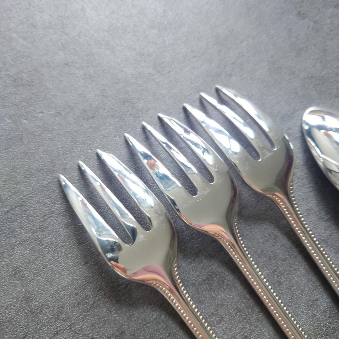 美品 クリストフル パール ケーキフォーク コーヒースプーン 6点