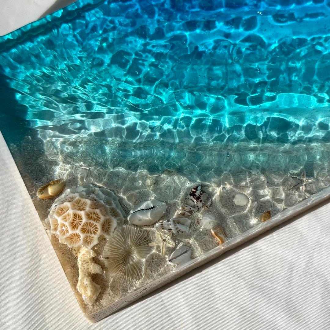 海の置き物　インテリアアート　オーシャンアート　南国　珊瑚　貝殻