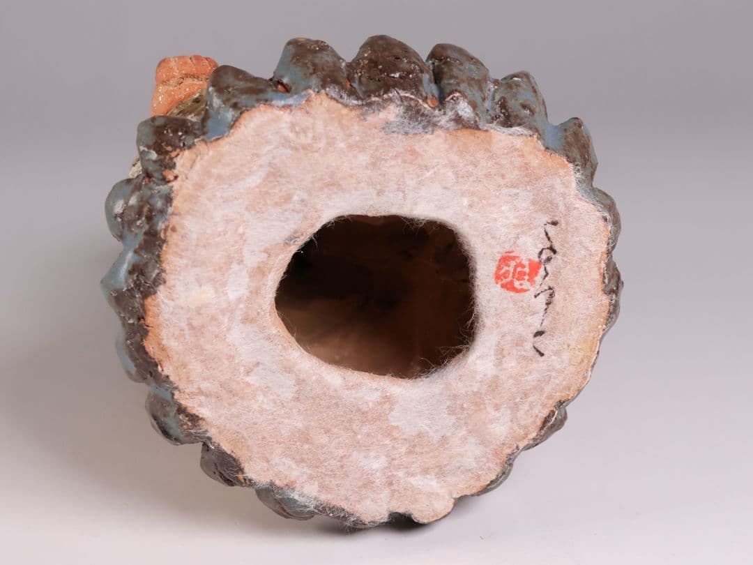 【MB323】陶人形 造形作家 ささきようこ作 供養尊 置物 共箱 土人形 仏像