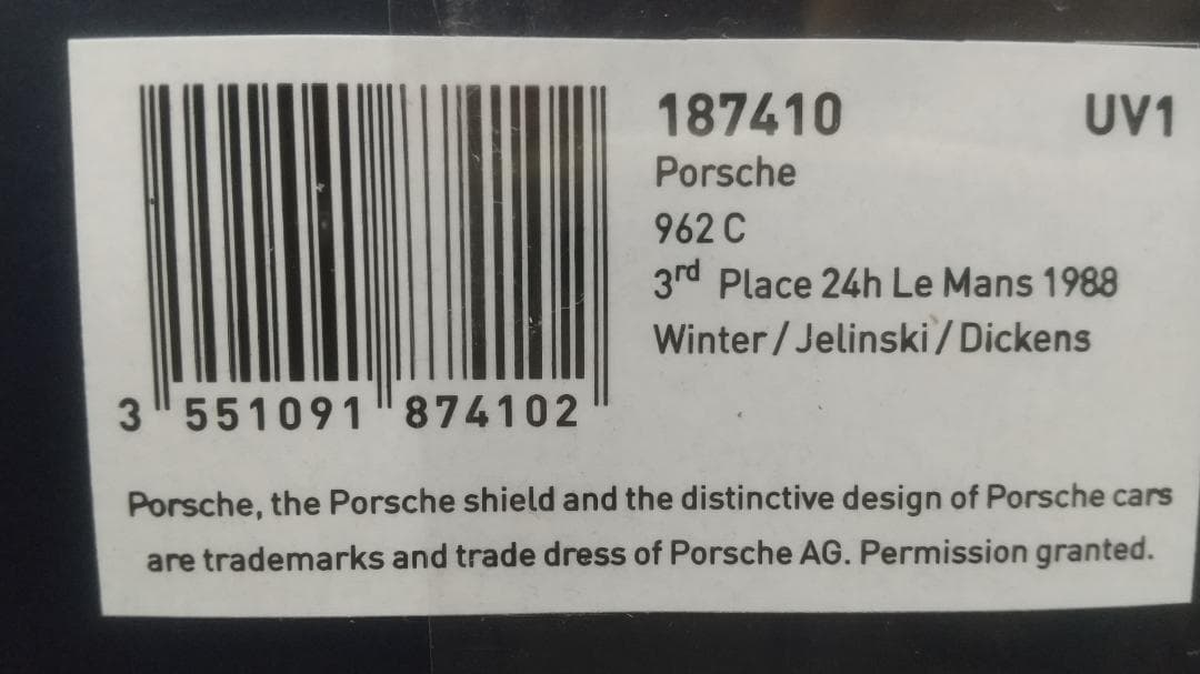 yusuki　　NOREV 1/18 ポルシェ 962C　#8
