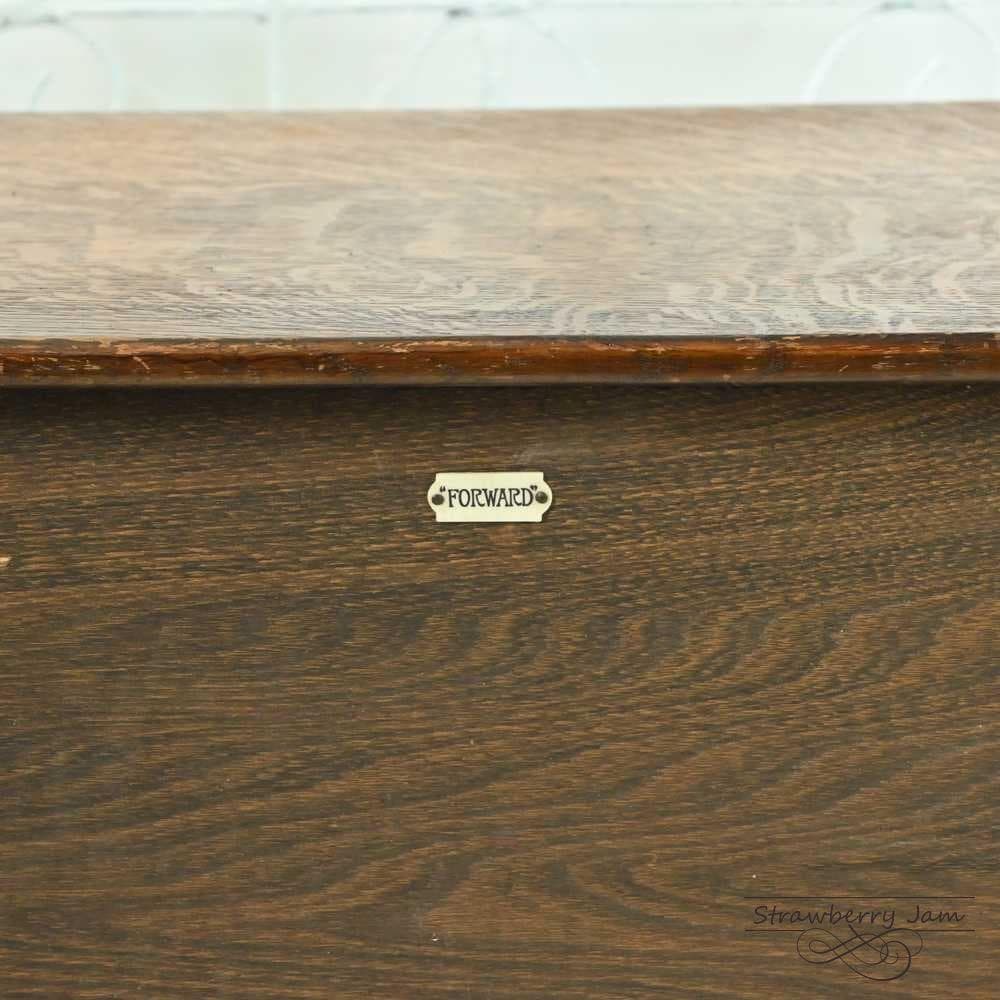 L3705-251 英国アンティーク オーク コファー 収納ボックス 花台 木箱