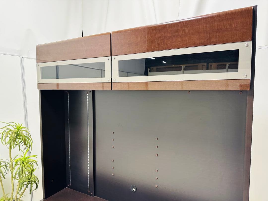 モダンテレビ台 ダークブラウン 引き出し付きテレビ台ハイタイプ