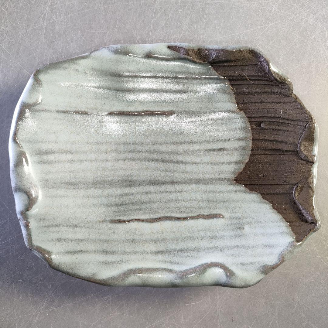 A1257-1/在銘/足付平皿5客/銘々皿/四方皿/飾皿/菓子皿/懐石道具/