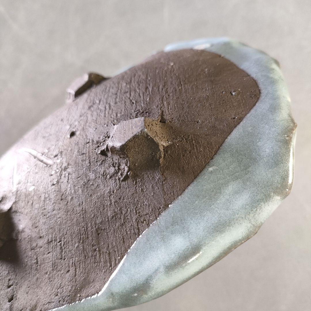 A1257-1/在銘/足付平皿5客/銘々皿/四方皿/飾皿/菓子皿/懐石道具/