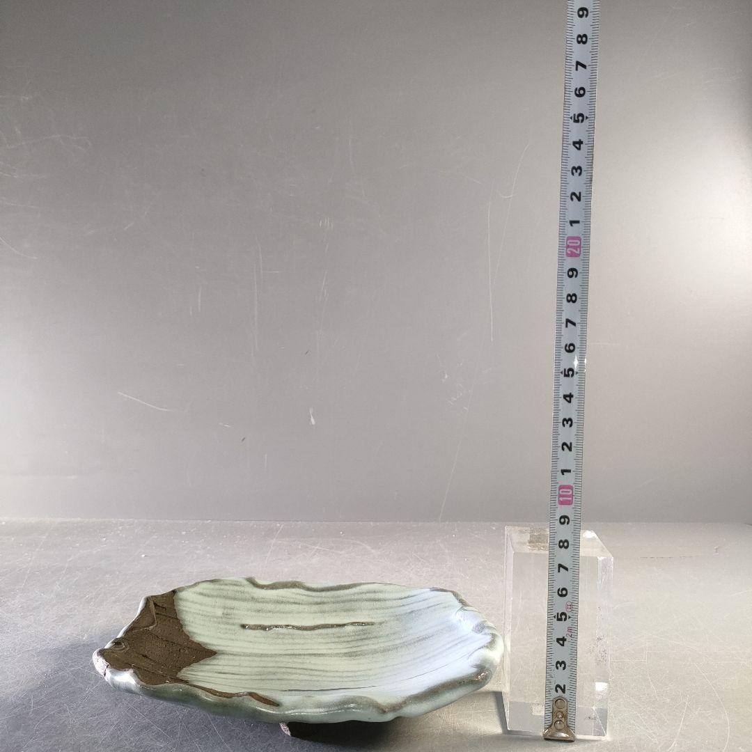 A1257-1/在銘/足付平皿5客/銘々皿/四方皿/飾皿/菓子皿/懐石道具/