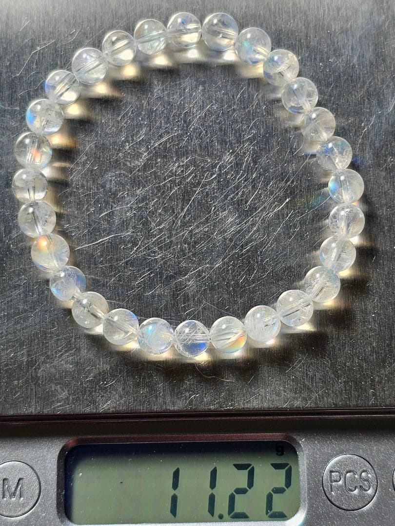6.8㎜　マダガスカル産　レインボームーンストーン　ブレスレット