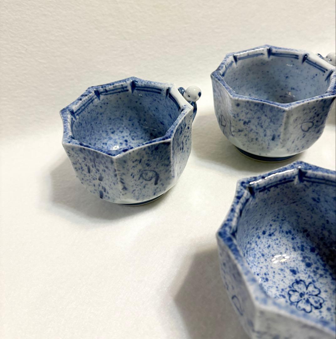 有田焼 陶宋 染付 吹墨 閑人 小鉢 向付 5客 井戸覗き 和食器