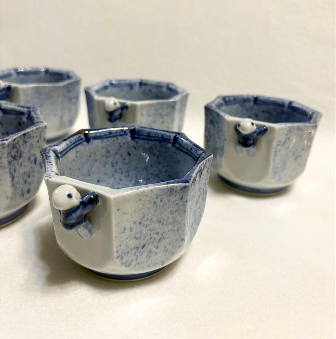 有田焼 陶宋 染付 吹墨 閑人 小鉢 向付 5客 井戸覗き 和食器
