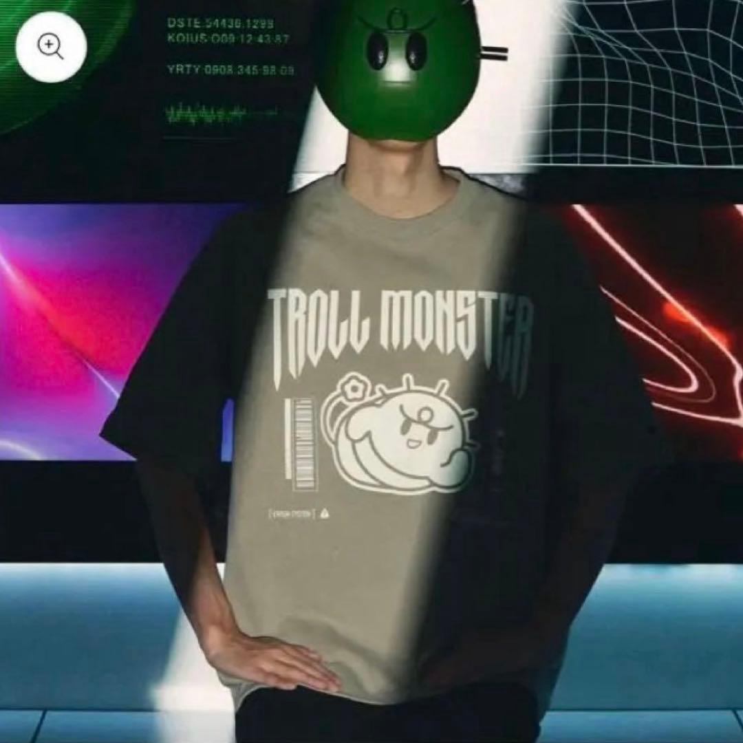 ぐちつぼ TROLL MONSTER TEE ACID KHAKI Mサイズ
